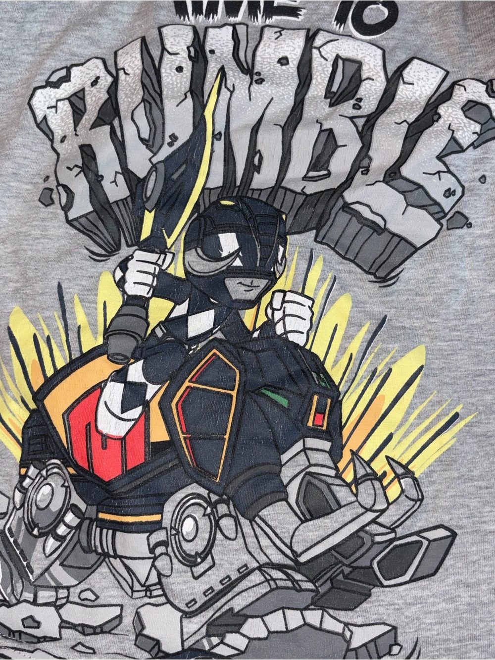 Power Ranger Black & Gray 'Time to Rumble' Graphic Raglan Tee - Picture 2 of 3